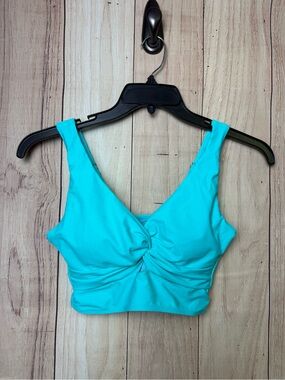 Twist-Front Turquoise Bikini Top - Women